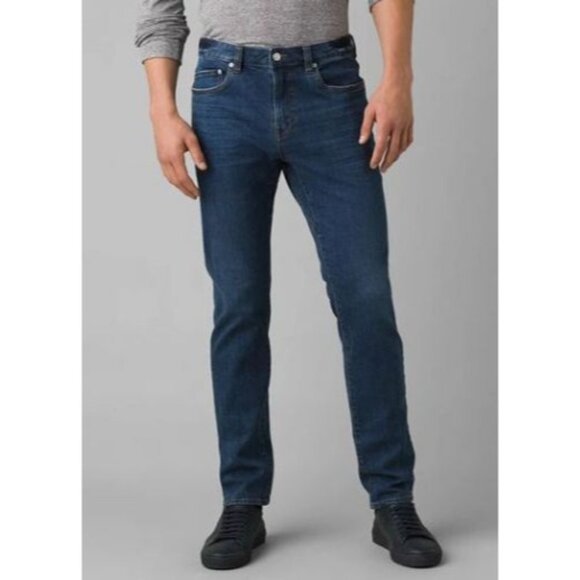 PrAna Hillgard Jean Medium Ozone Wash Mens 42/34  Relaxed Fit Straight Denim NWT - Picture 1 of 4